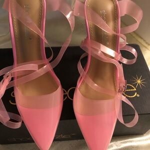 Zarra chalk pink strappy heel